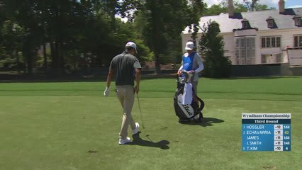 Michael Kim gets up-and-down from 111 yards for birdie on No. 13 at Wyndham