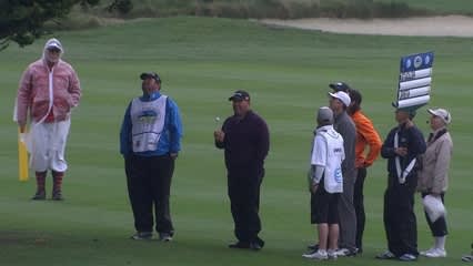 Kevin Stadler gets a little help from above at AT&T Pebble Beach
