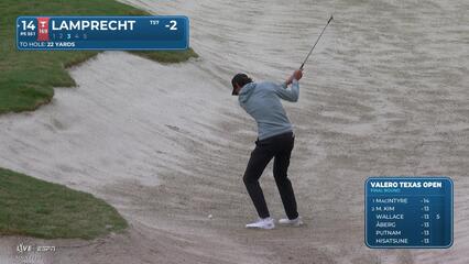 Christo Lamprecht holes 67-foot eagle putt from bunker at Valero