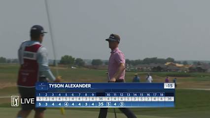 Tyson Alexander rolls in birdie putt at TPC Colorado