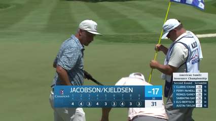 Team Jacobson/Kjeldsen makes birdie on No. 9 at American Family Insurance Championship