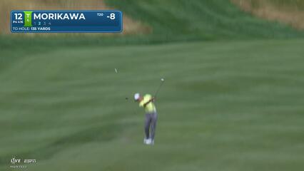 Collin Morikawa gets up-and-down from 136 yards for birdie on No. 12 at Travelers