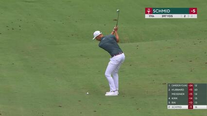 Matti Schmid makes birdie on No. 17 at Wyndham