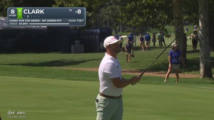 Wyndham Clark drains 4-foot putt for birdie on No. 8 at BMW Championship