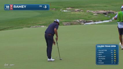 Chad Ramey drains 3-inch birdie putt on No. 18 at Valero