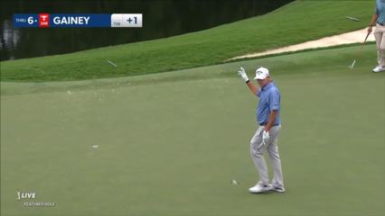 Tommy Gainey holes a 15-footer for eagle at Wyndham