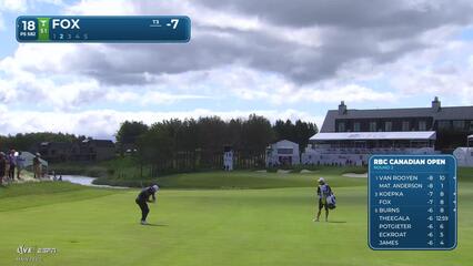 Ryan Fox drains 2-foot putt for birdie on No. 18 at RBC Canadian
