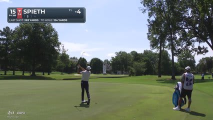 Jordan Spieth's 120-yard approach sets up birdie on No. 15 at FedEx St. Jude