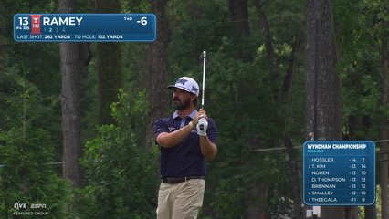 Chad Ramey's 102-yard approach sets up birdie on No. 13 at Wyndham