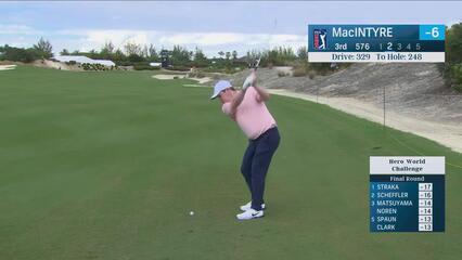 Robert MacIntyre rolls in 5-foot birdie putt on No. 3 at Hero World Challenge