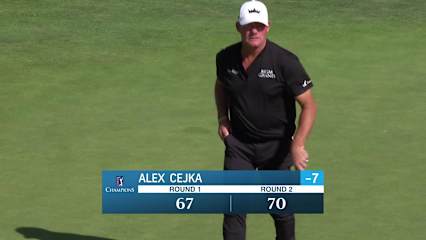 Alex Cejka makes birdie on No. 18 at Boeing Classic