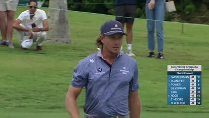 Austin Smotherman gets up-and-down from 65 yards for birdie on No. 12 at Butterfield Bermuda