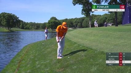 Rickie Fowler sinks 3-foot putt for birdie on No. 14 at Truist Championship