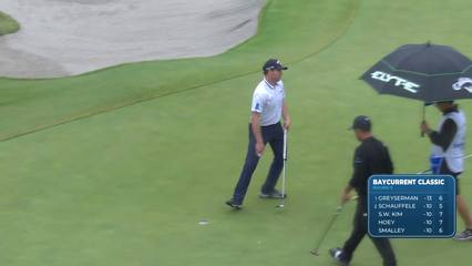 Max Greyserman sinks 56-foot birdie putt on No. 6 at Baycurrent