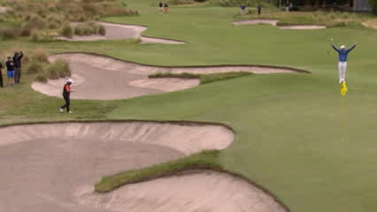 Andy Sullivan's fantastic flop shot at ISPS HANDA