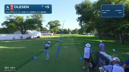 Thorbjørn Olesen hits tee shot to 12 feet, sets up birdie on No. 4 at Charles Schwab
