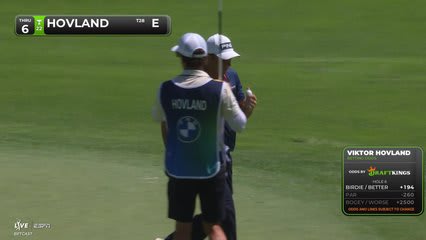 Viktor Hovland drains 13-foot putt for birdie on No. 6 at BMW Championship