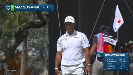 Hideki Matsuyama sinks 5-foot birdie putt on No. 12 at Arnold Palmer