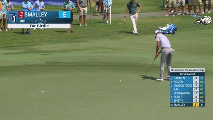 Alex Smalley makes birdie on No. 9 at Wyndham