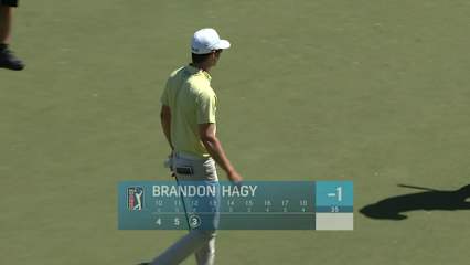 Brandon Hagy sinks a 30-foot birdie putt at Valspar