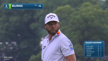 Sam Burns gets up-and-down from 74 yards for birdie on No. 2 at Travelers