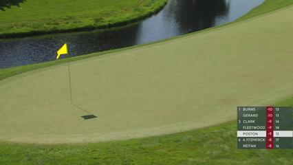 J.T. Poston's 115-yard approach sets up birdie on No. 14 at the Memorial
