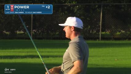 Seamus Power drains 3-foot putt for birdie on No. 1 at Charles Schwab