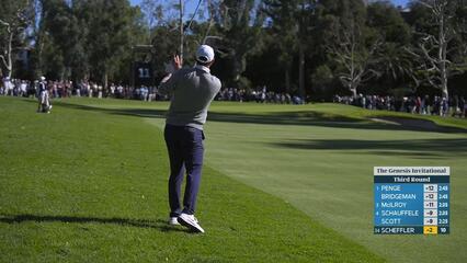 Scottie Scheffler hits 89-yard approach to 3 feet, sets up birdie on No. 11 at The Genesis