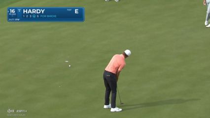 Nick Hardy cans birdie putt at The American Express