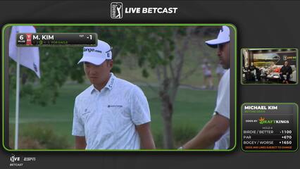 Michael Kim taps in from 4 feet for birdie on No. 6 at Arnold Palmer