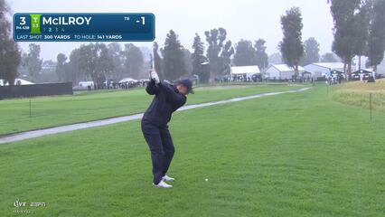 Rory McIlroy hits 137-yard approach to 13 feet, sets up birdie on No. 3 at The Genesis