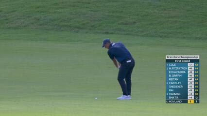 Viktor Hovland makes birdie on No. 9 at Travelers