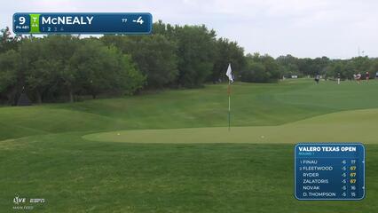 Maverick McNealy drains 12-foot birdie putt on No. 9 at Valero