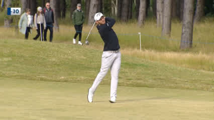 Maximilian Kieffer drills putt for birdie at Genesis Scottish Open