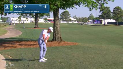 Jake Knapp hits 216-yard approach to 31 feet, sets up birdie on No. 3 at Texas Children's