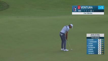Kristoffer Ventura sinks 30-foot birdie putt on No. 9 at Bank of Utah
