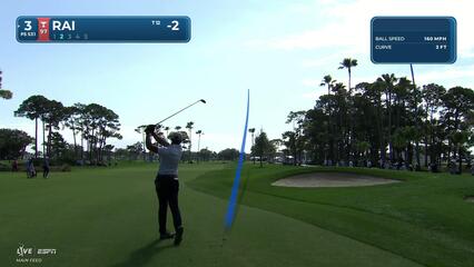 Aaron Rai sinks five-foot birdie putt on No. 3 at Cognizant Classic