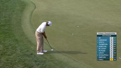 Tony Finau holes out for birdie from 19 feet on No. 11 at Valspar