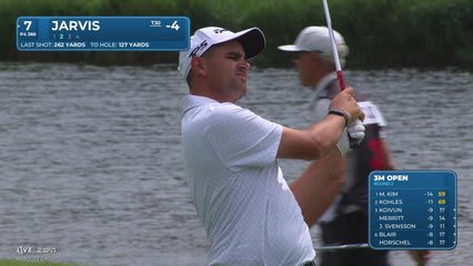 Casey Jarvis's 132-yard approach sets up birdie on No. 7 at 3M Open