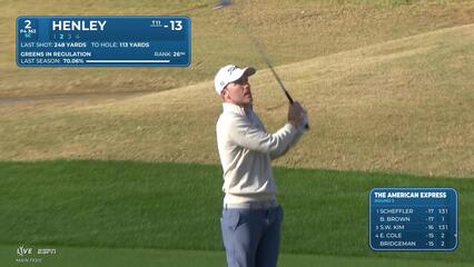 Russell Henley hits 112-yard approach to 3 feet, sets up birdie on No. 2 at The American Express