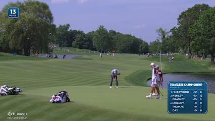 Lucas Glover makes birdie on No. 13 at Travelers