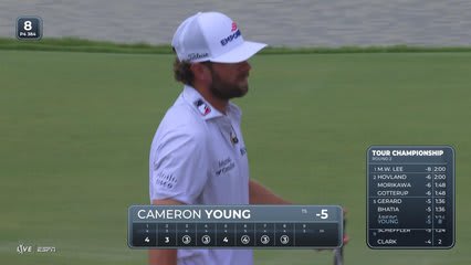 Cameron Young sinks 14-foot birdie putt on No. 8 at TOUR Championship