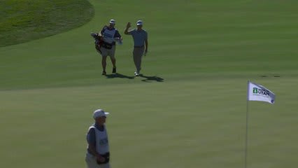 Kevin Streelman sinks 17-inch putt for birdie on No. 18 at Bank of Utah