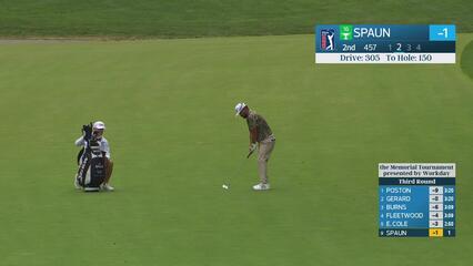 J.J. Spaun's 147-yard approach sets up birdie on No. 2 at the Memorial