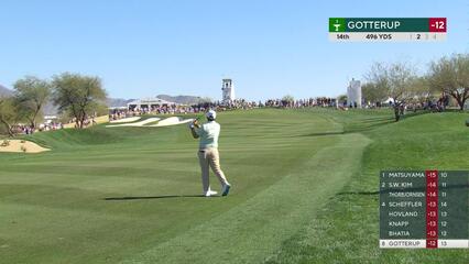 Chris Gotterup hits 166-yard approach to 6 feet, sets up birdie on No. 14 at WM Phoenix Open