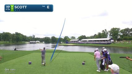 Adam Scott hits tee shot to 3 feet, sets up birdie on No. 17 at Truist Championship