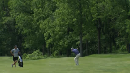 Jay Haas spins approach to set up birdie at American