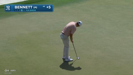 Daniel Bennett sinks 10-foot birdie putt on No. 12 at Arnold Palmer