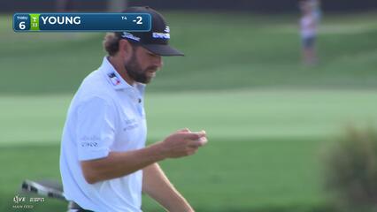 Cameron Young sinks 9-foot birdie putt on No. 6 at Arnold Palmer