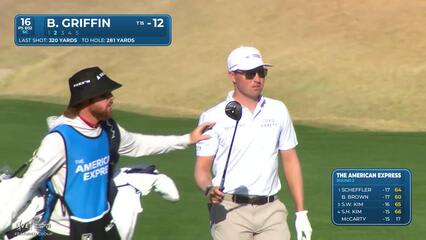 Ben Griffin taps in from 3 feet for birdie on No. 16 at The American Express